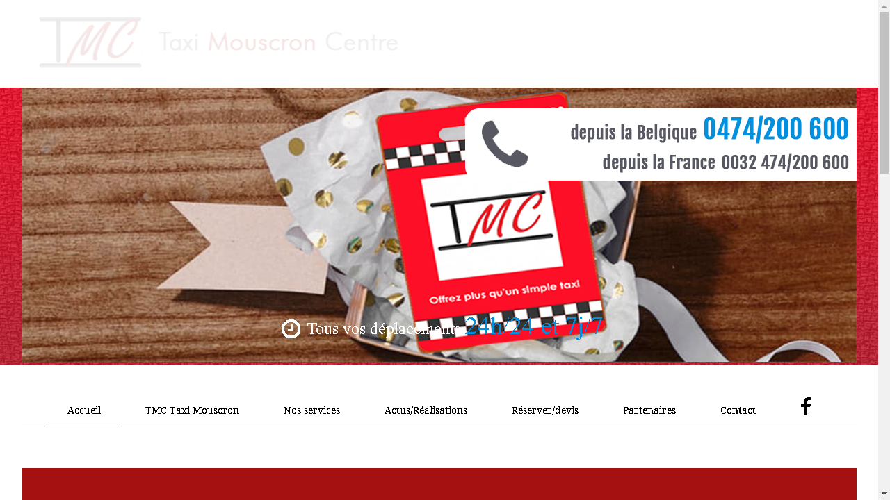 Capture d'écran de http://www.taxi-mouscron.be/